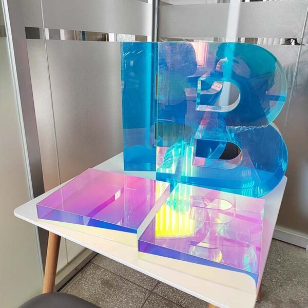 colorful acrylic display prop for visual merchandising