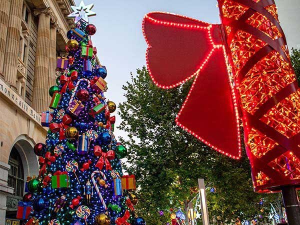Christmas events with christmas decors on tree