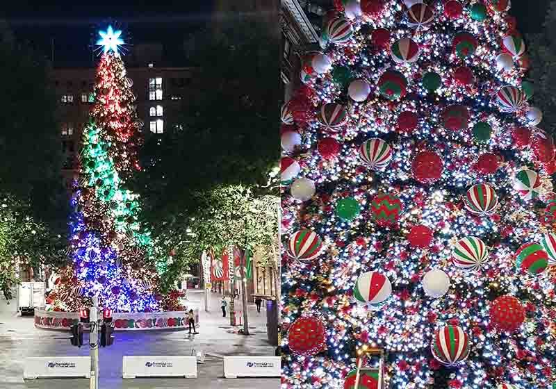 Christmas event with christmas tree and balls