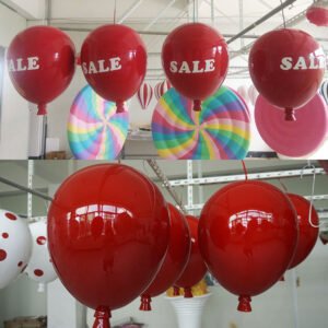Balloon decoration ideas for retial window visual merchandising