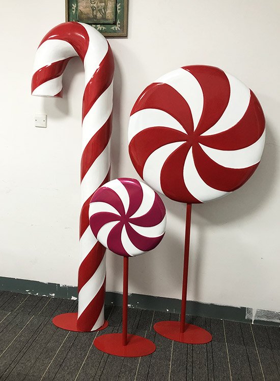 Candy cane design idea for kid store window