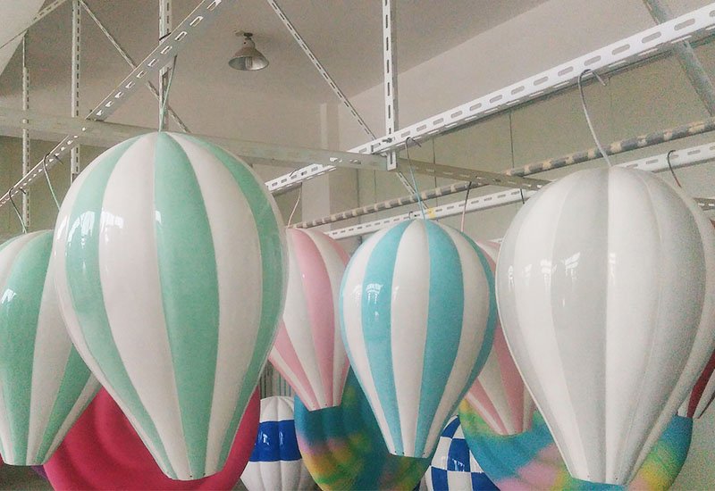 hot-air balloon display for retail window