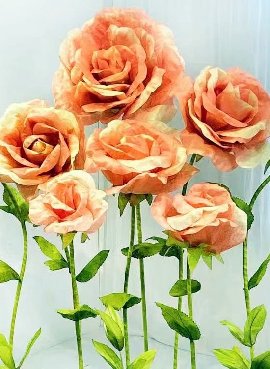 artificial Champagne rose flowers