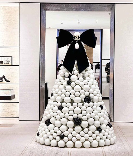Chanel Christmas tree with Christmas balls decoration
