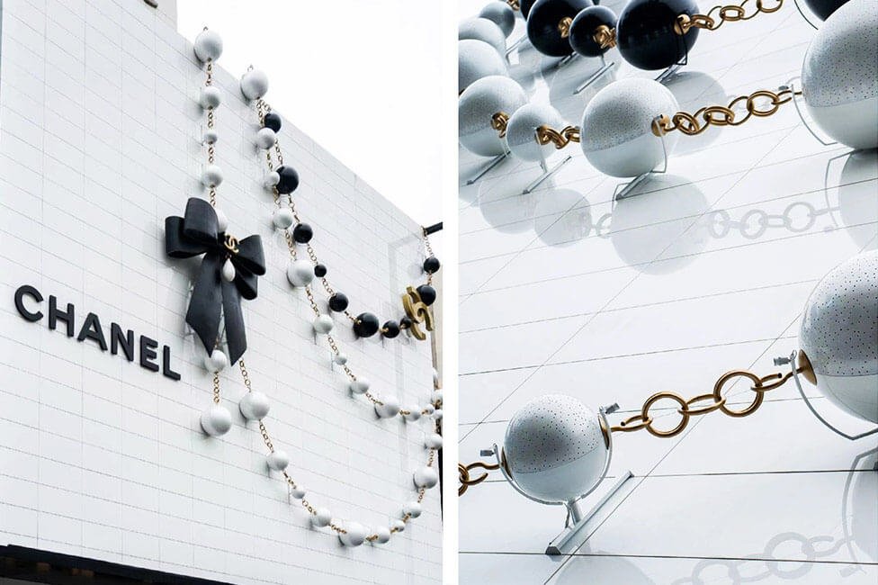 Chanel shopfront Big bow and ball design