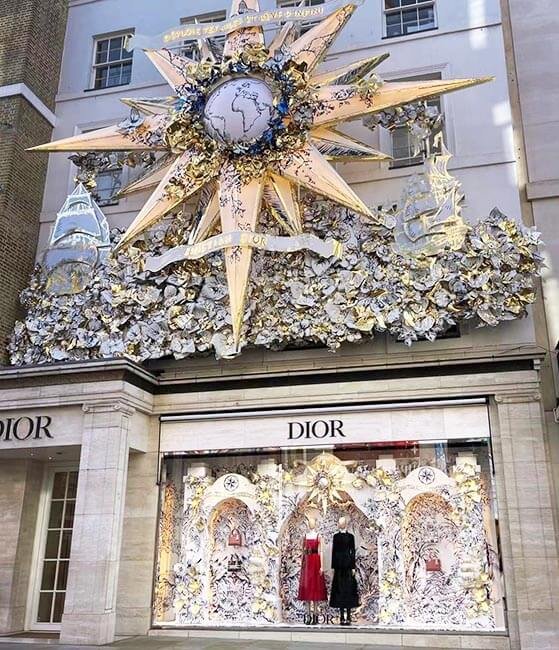 Dior Store window display with paper display props