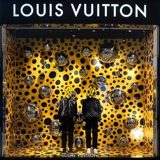LV Stainless ball window display