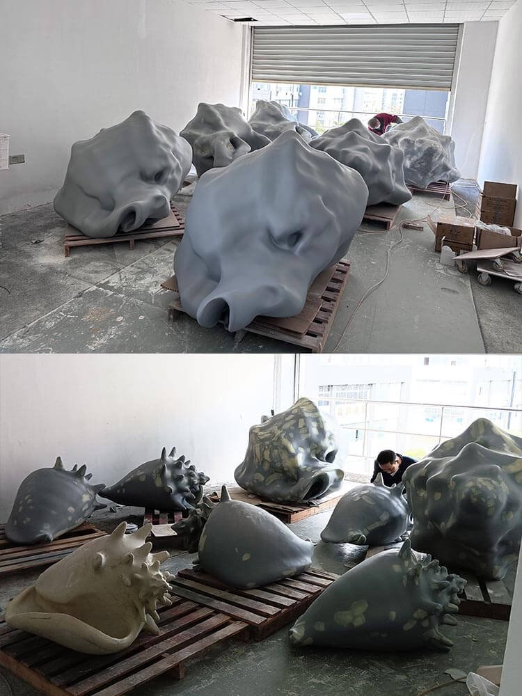 Large fiberglass props production