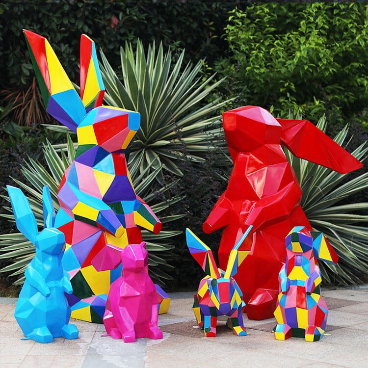 resin rabbit statue with different shapes and sizes for wholesale