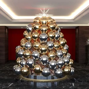 Christmas Tree Decorated With Balloon