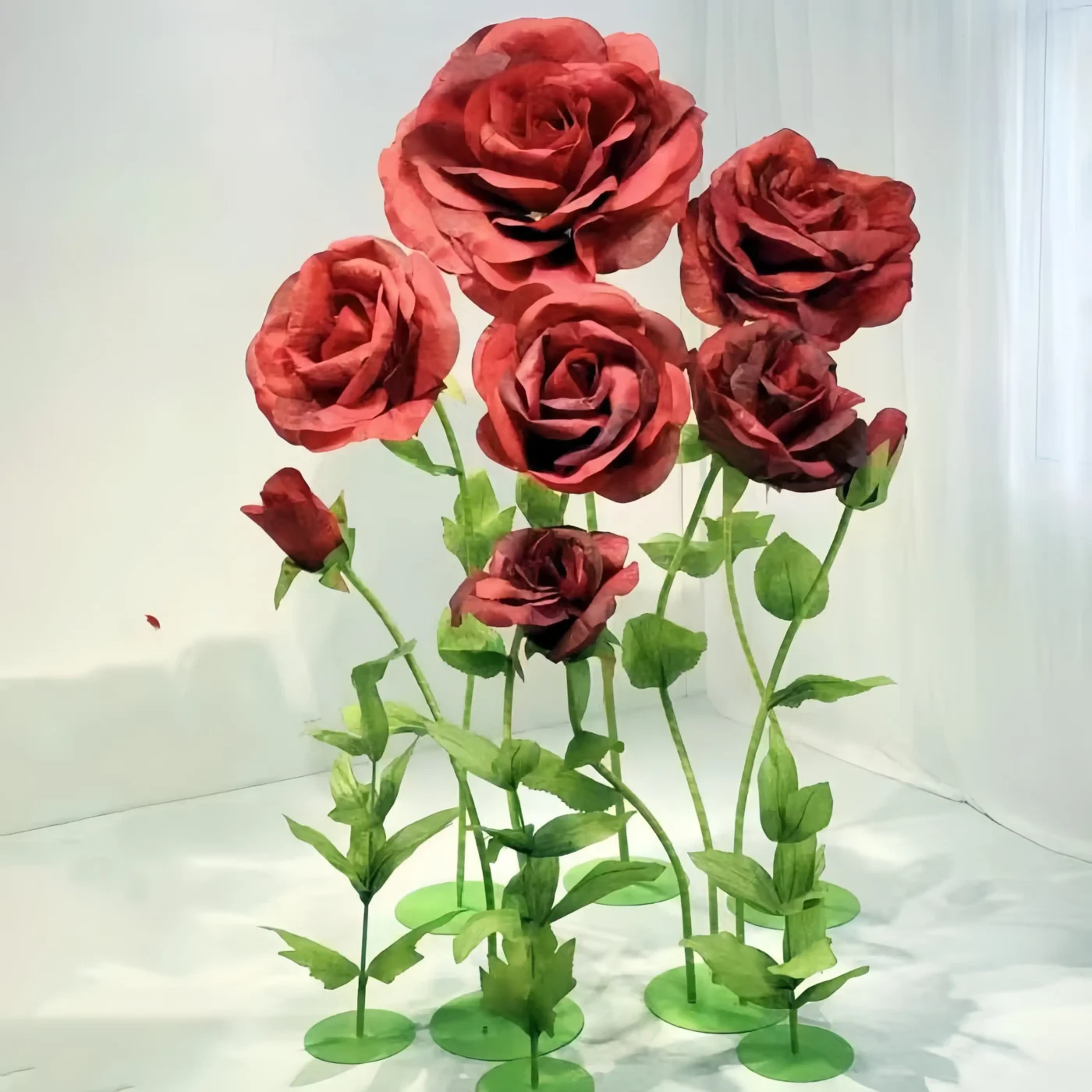 Flower Shop Window Display Ideas with Artificial Rose Props