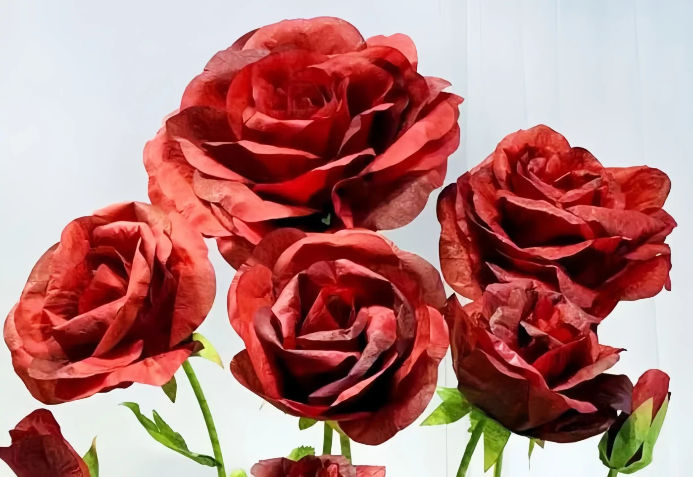 Red rose flower decor set scaled