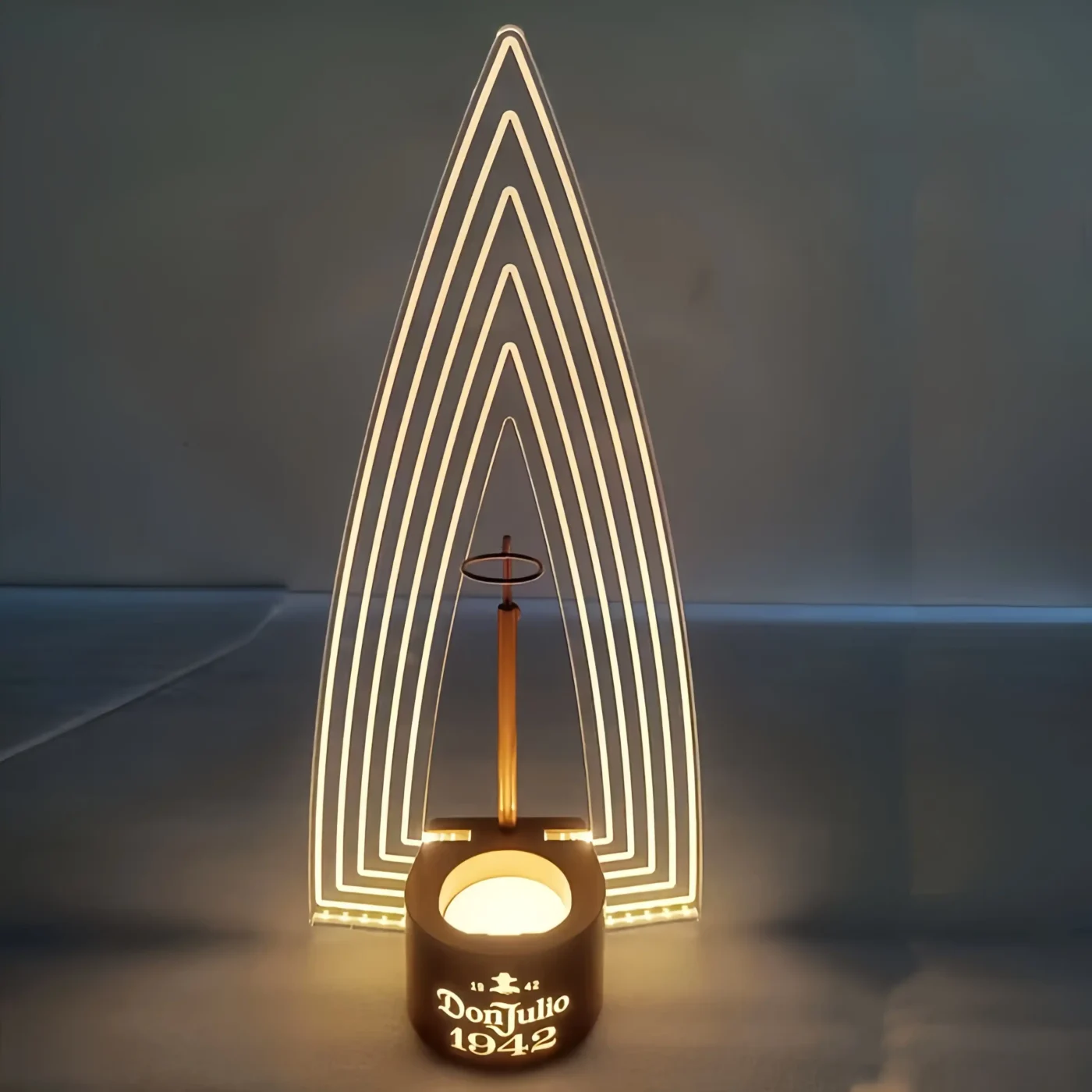 Custom Acrylic and Brass Wine Bottle Holder for Tequila Display