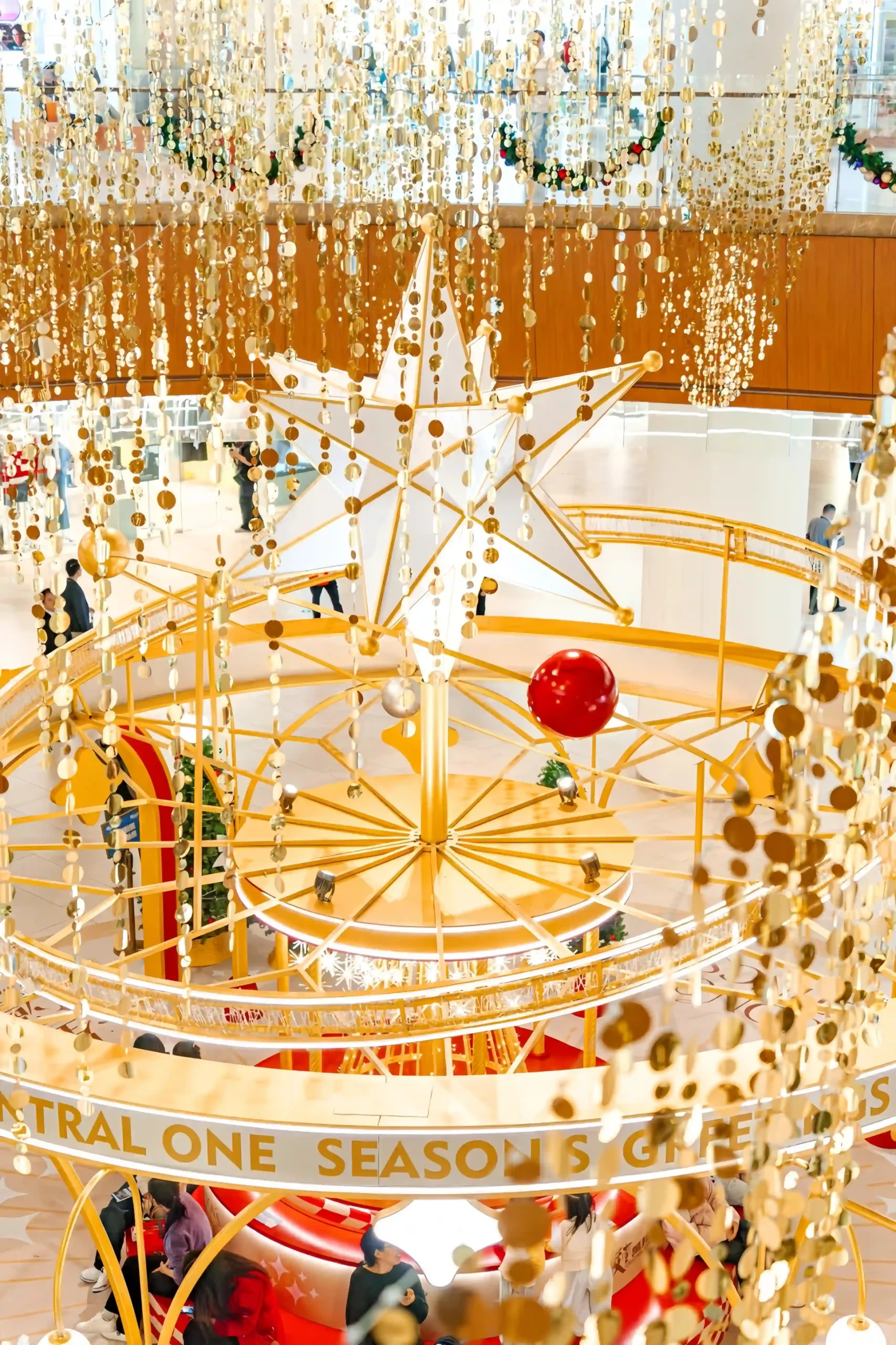 Illuminated festive display for luxury fashion retail campaign