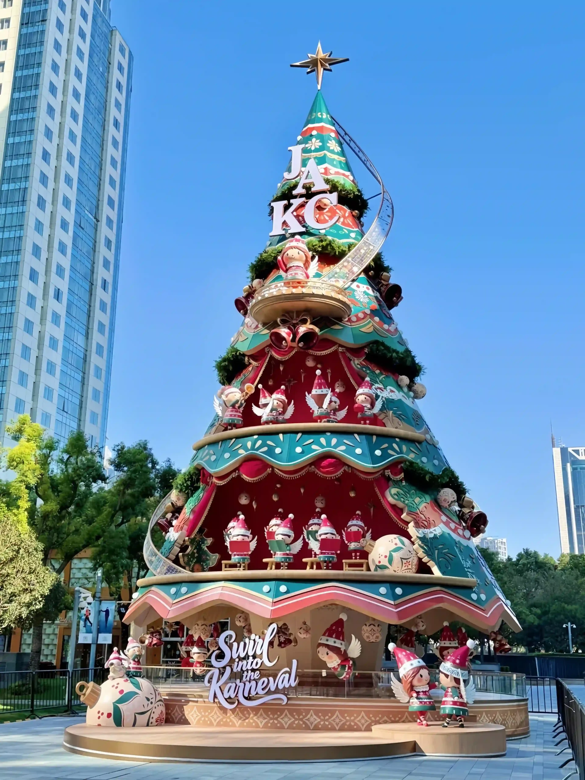 Decorative festive display for lifestyle retail campaign