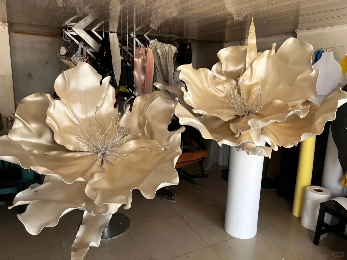gold paper flowers