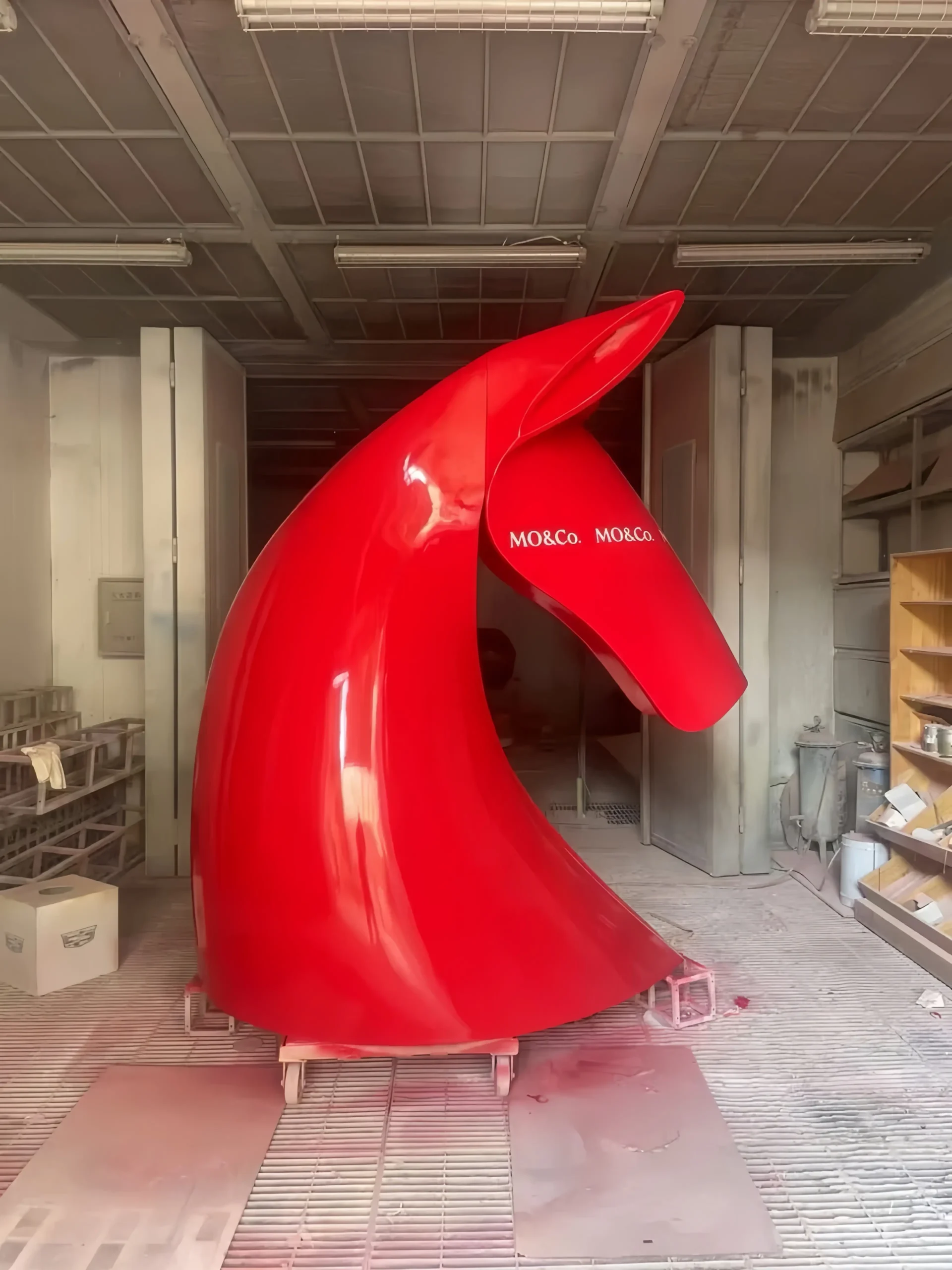 FRP layup over a sculpted mold in the VM Display Solution workshop