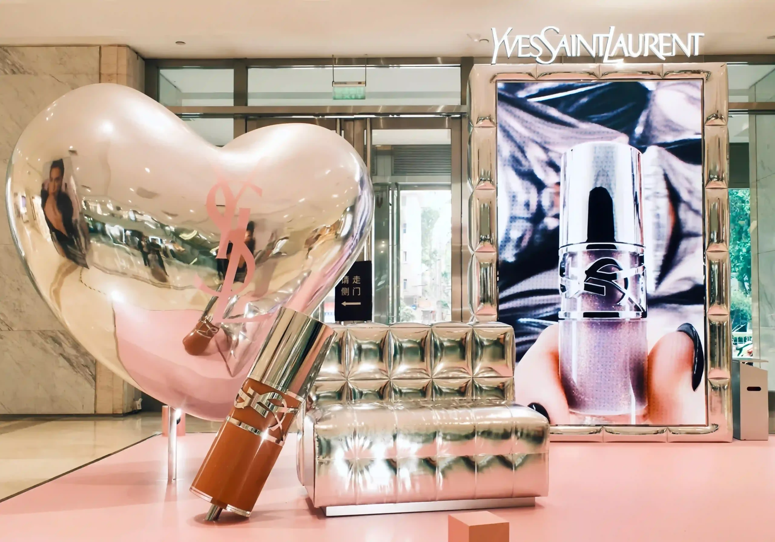 ysl lipstick display prop mirror cap electroplated