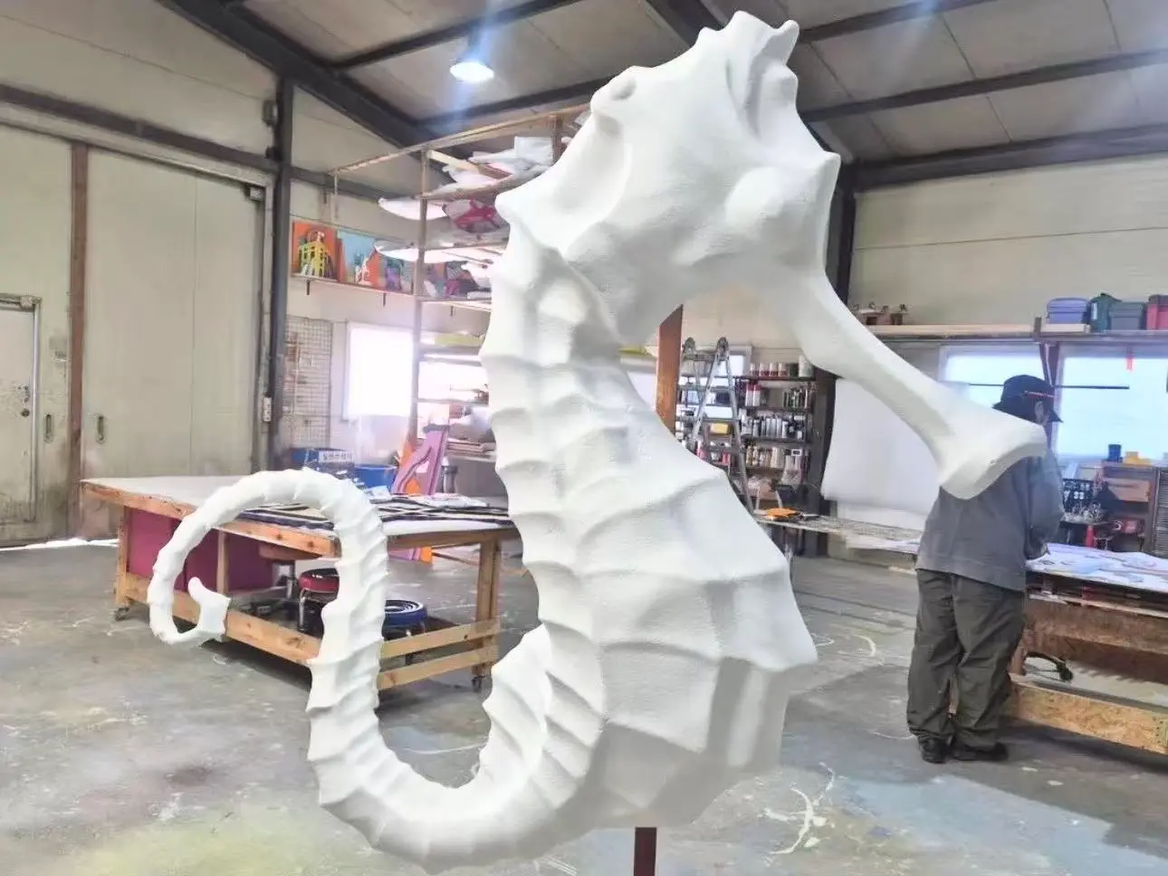 hermes seahorse fiberglass sculpture