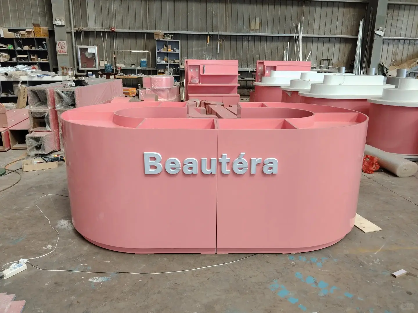 Custom retail podiums and product display counters with lacquered finish