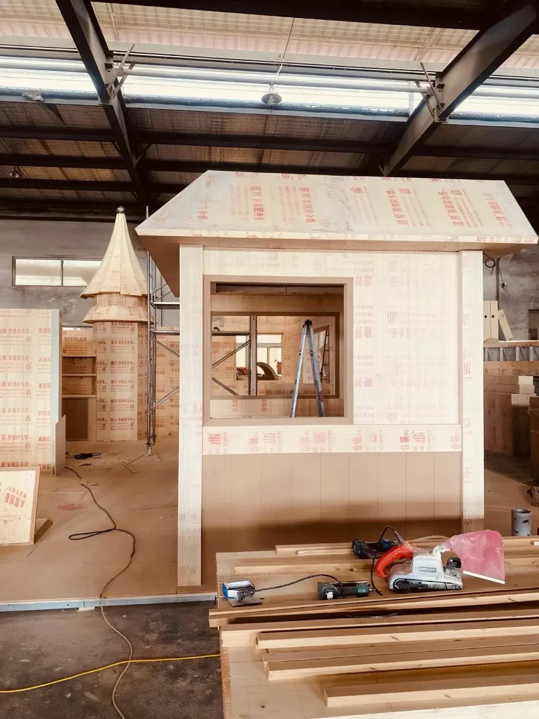 wooden retail pop up display house prop