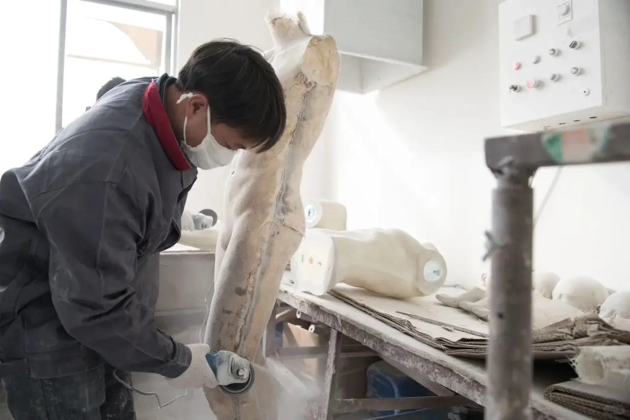 wooden visual merchandising prop sanding